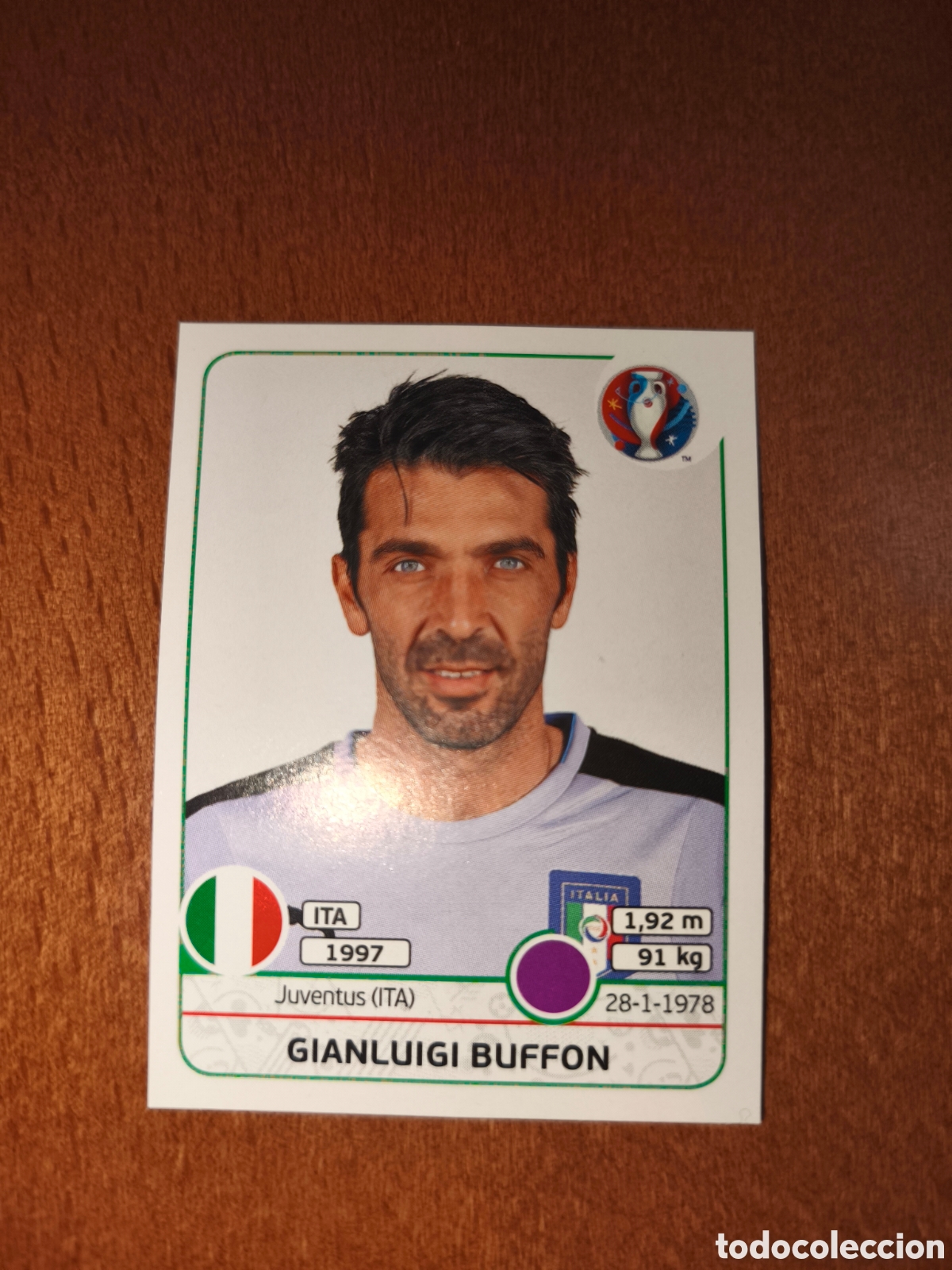 Cromos de F&uacute;tbol: Gianluigi Buffon n&deg;497 UEFA Euro 2016 Italia