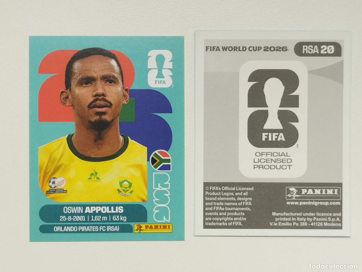 Cromos de F&uacute;tbol: CROMO STICKER WORLD CUP 2026 MUNDIAL 26 PANINI SUDAFRICA RSA20 RSA 20 APPOLLIS