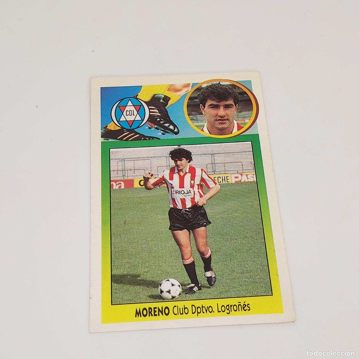 Cromos de F&uacute;tbol: CROMO MORENO LOGRO&Ntilde;ES 1993 1994 93 94 EDICIONES ESTE ADHESIVO SIN PEGAR
