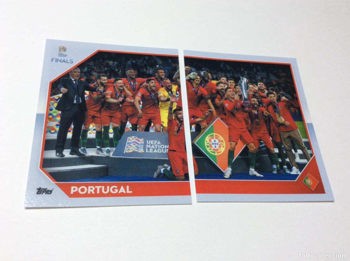 Cromos de Futebol: 230 231 Portugal Campe&oacute;n Cromo Sticker The Road to UEFA Nations League Finals 2022 2023 22 23 Topps