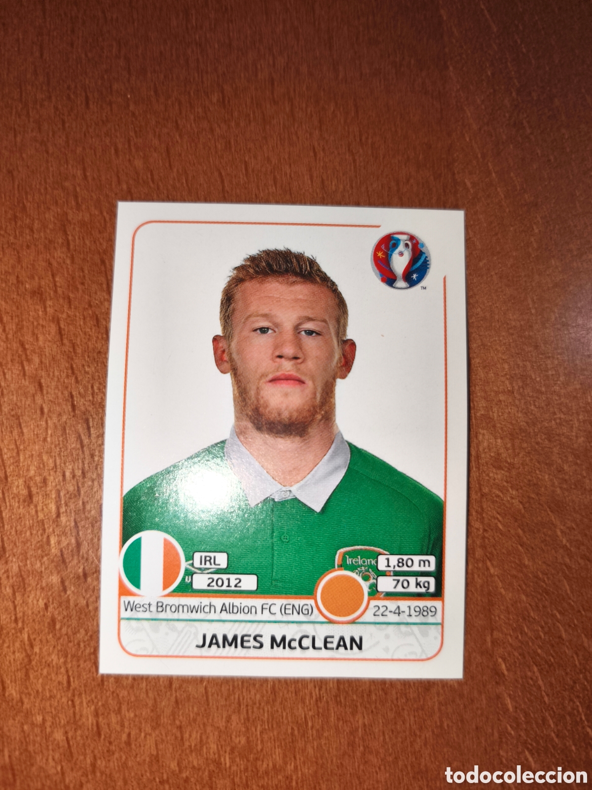 Cromos de F&uacute;tbol: James McClean n&deg;528 UEFA Euro 2016 Irlanda