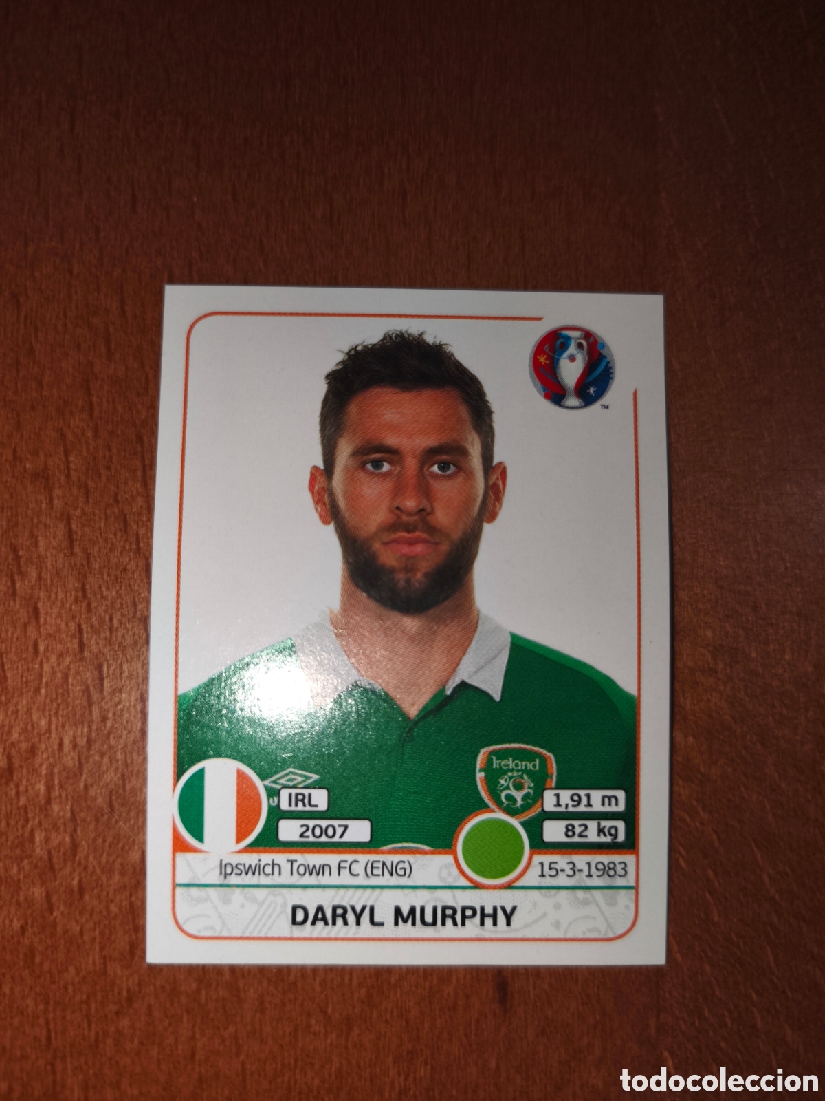 Cromos de F&uacute;tbol: Daryl Murphy n&deg;533 UEFA Euro 2016 Irlanda