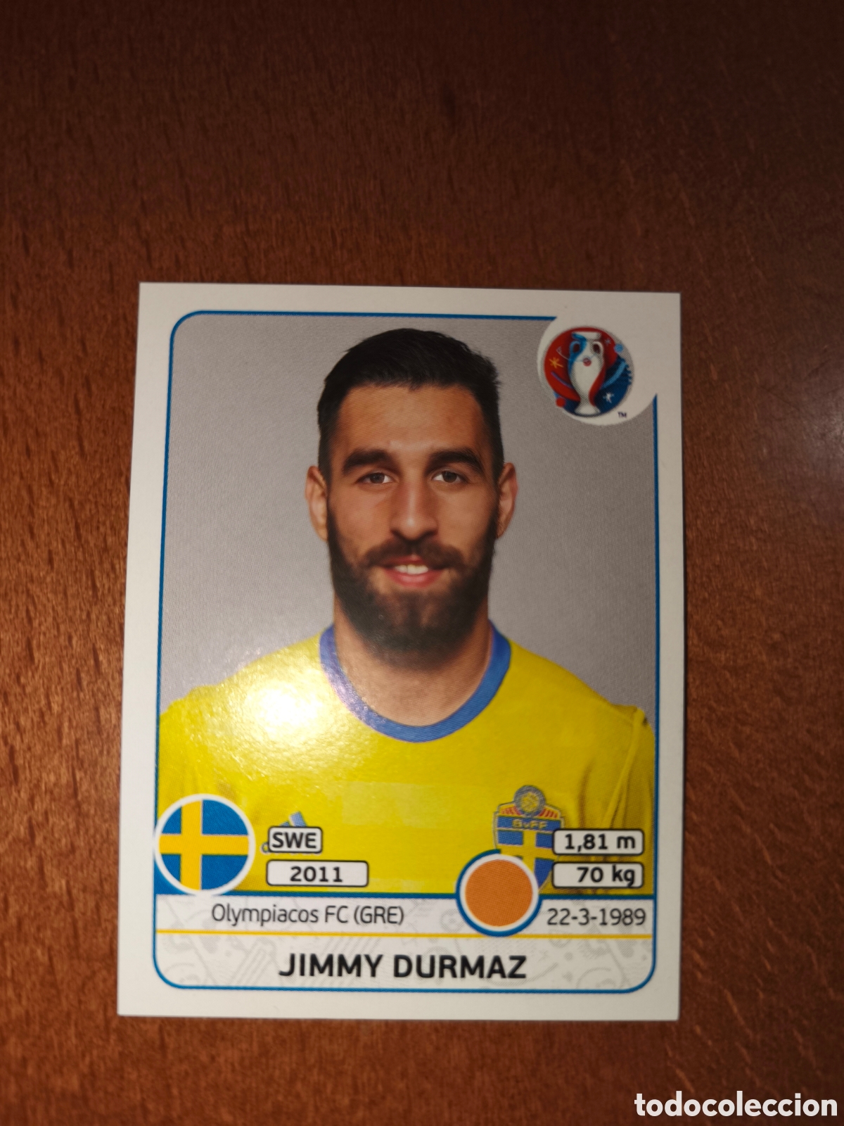 Cromos de F&uacute;tbol: Jimmy Durmaz n&deg;557 UEFA Euro 2016 Suecia