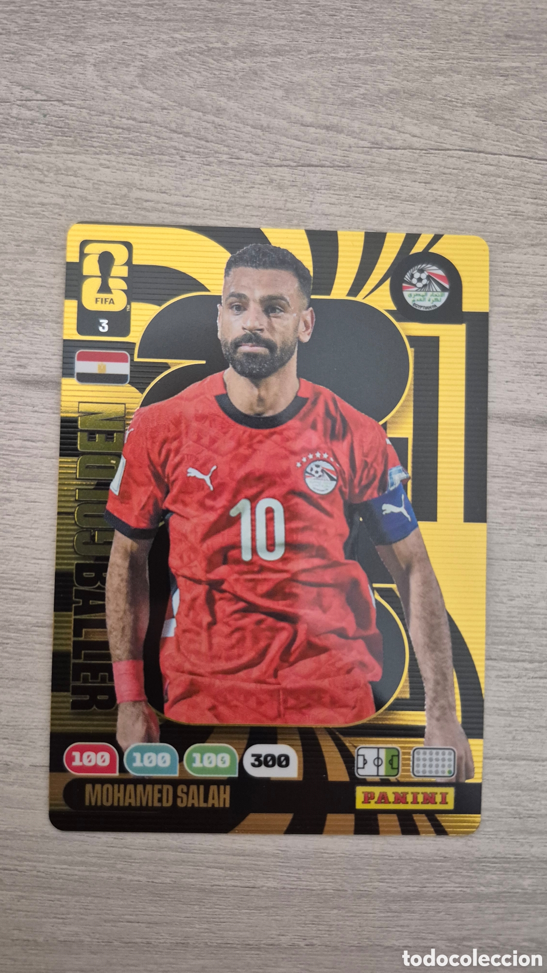Cromos de F&uacute;tbol: N&deg;3 Golden Baller Mohamed Salah Adrenalyn FIFA World Cup 2026