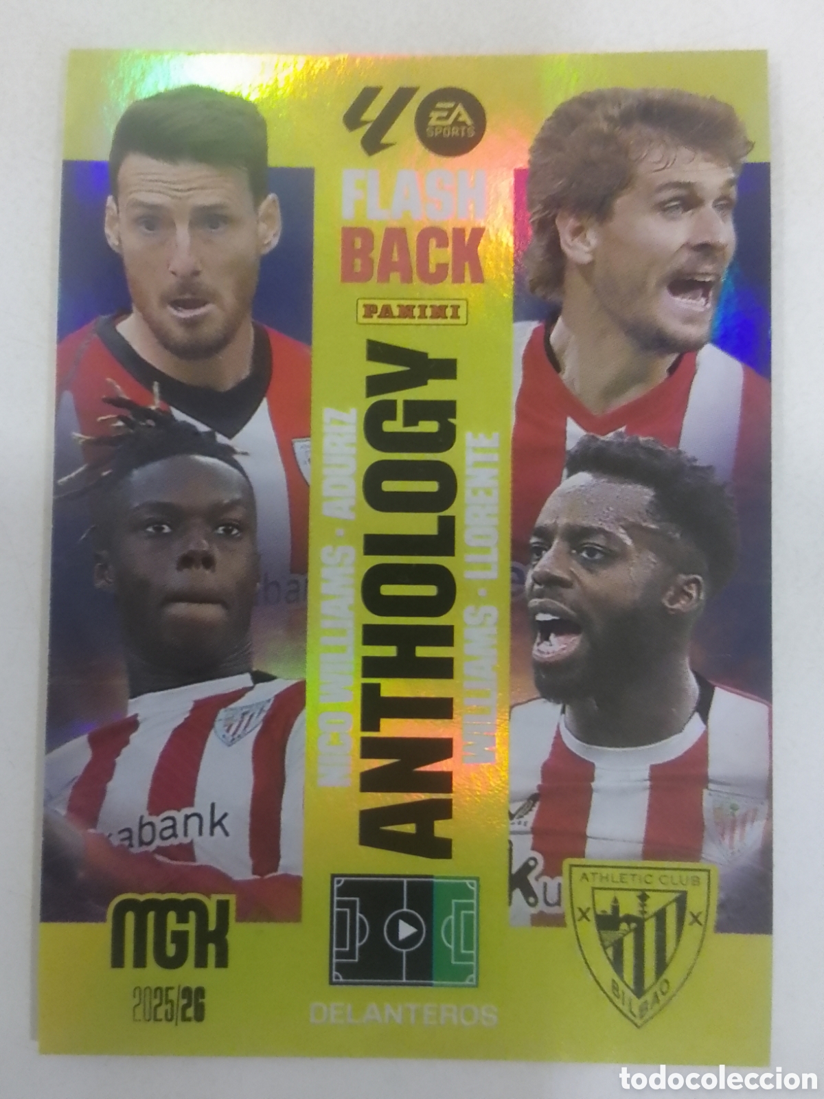 Cromos de F&uacute;tbol: Megacracks 2025/26 n&deg; 433 Nico Williams / Aduriz / Williams / Llorente &bull; Athletic Club. FLASH BACK A