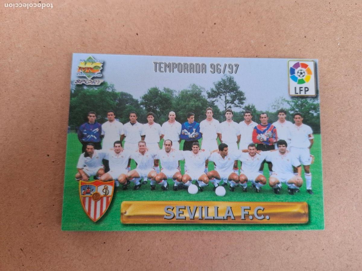 Cromos de F&uacute;tbol: MUNDICROMO 96 97 1996 1997 - 235 PLANTILLA / EQUIPO ( LETRAS PLATEADAS ) - SEVILLA FC