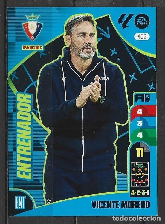 Cromos de F&uacute;tbol: Adrenalyn 24/25 - Vicente Moreno - N&ordm; 492 - Osasuna ( Entrenador )
