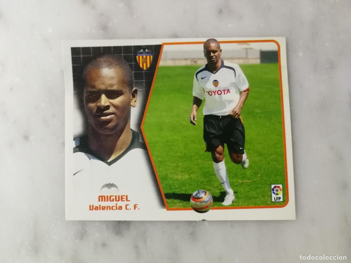 Cromos de F&uacute;tbol: Miguel Valencia CF Ultimo Fichaje n&ordm;36, Este 05/06, 2005-5006, ventanilla superior buen estado
