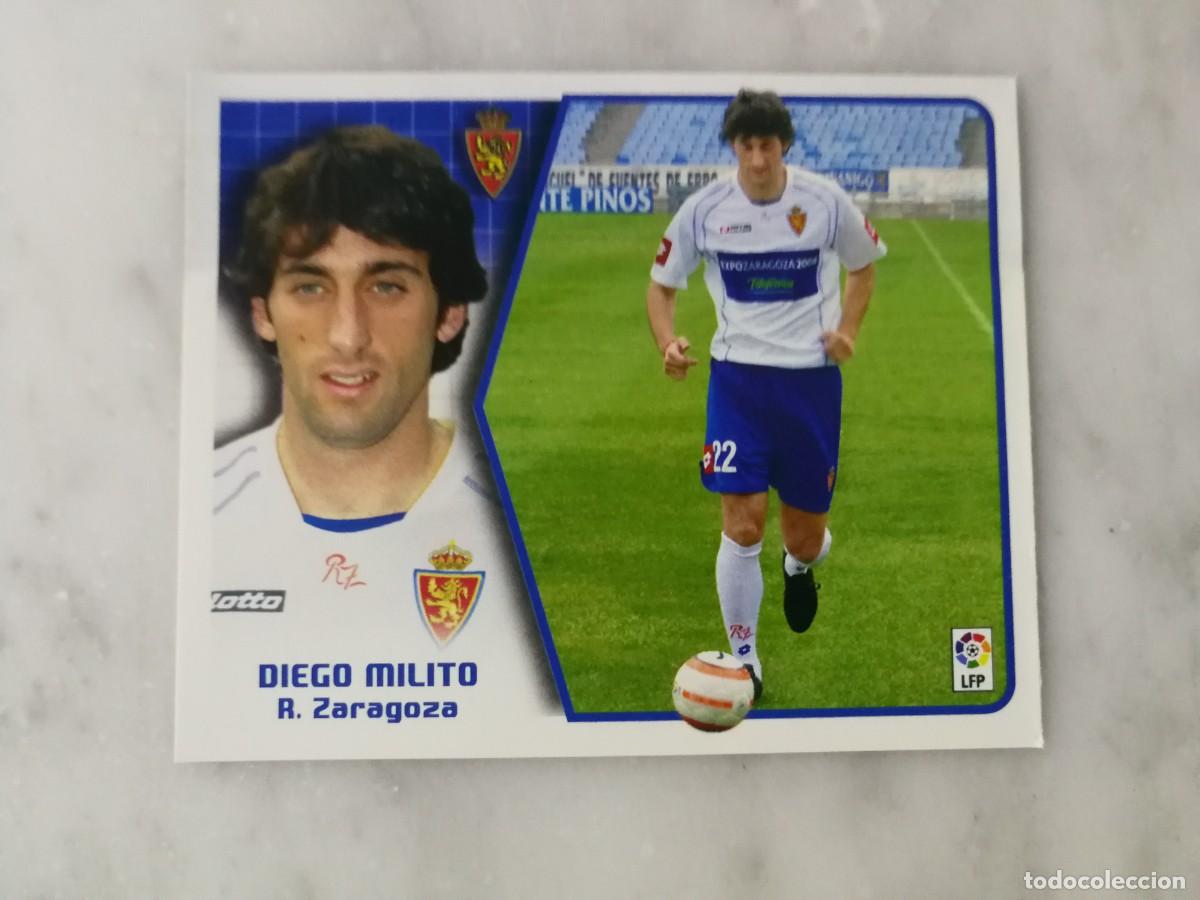 Cromos de F&uacute;tbol: Diego Milito Zaragoza Fichaje n&ordm;46, Este 05/06, 2005-5006, ventanilla superior buen estado