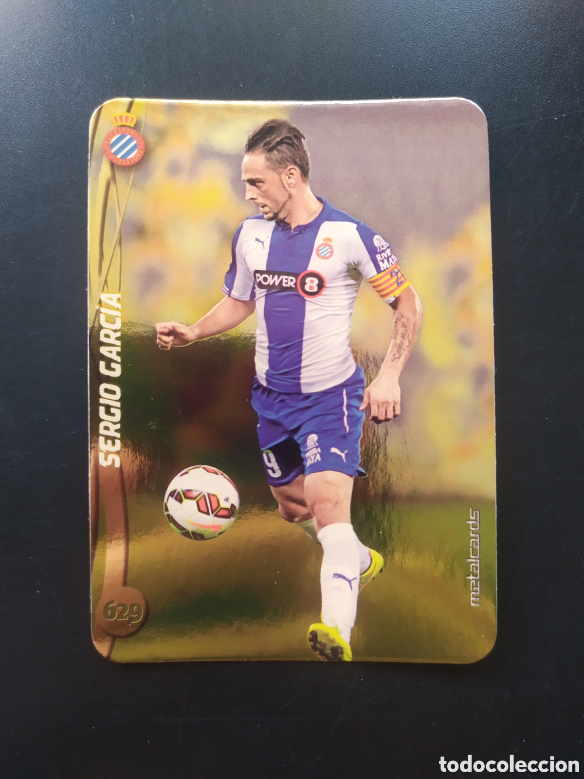 Cromos de F&uacute;tbol: Mundicromo fichas Liga 2014 2015 14 15 Sergio Garc&iacute;a top brillo liso dorado n&deg; 629 Espanyol