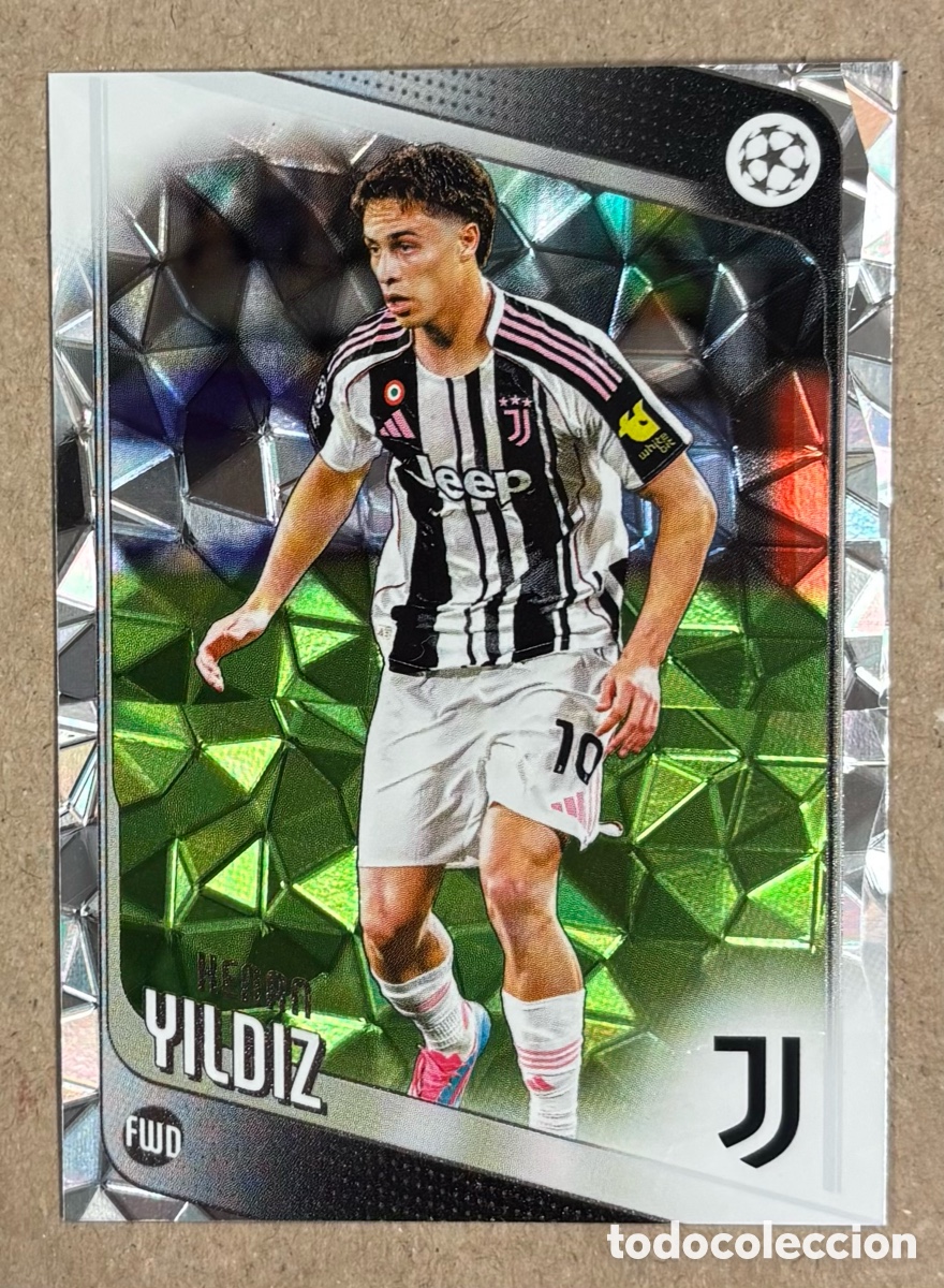 Cromos de F&uacute;tbol: KENAN YILDIZ (JUVENTUS TUR&Iacute;N). CARTA GREEN EASTER PARALLEL TOPPS UEFA CLUB COMPETITIONS 25/26. 147