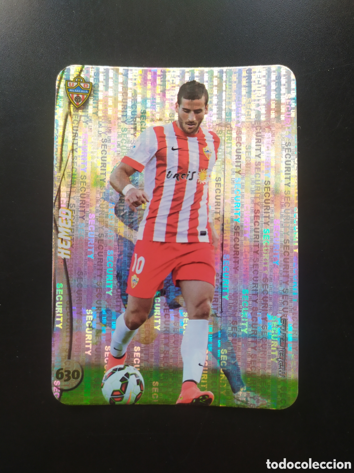 Cromos de F&uacute;tbol: Mundicromo fichas Liga 2014 2015 14 15 Hemed top brillo security n&deg; 630 Almer&iacute;a