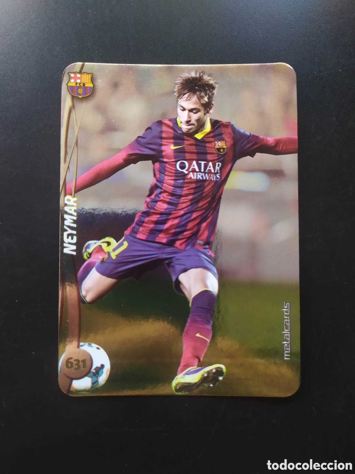 Cromos de F&uacute;tbol: Mundicromo fichas Liga 2014 2015 14 15 Neymar top brillo liso n&deg; 631 Barcelona