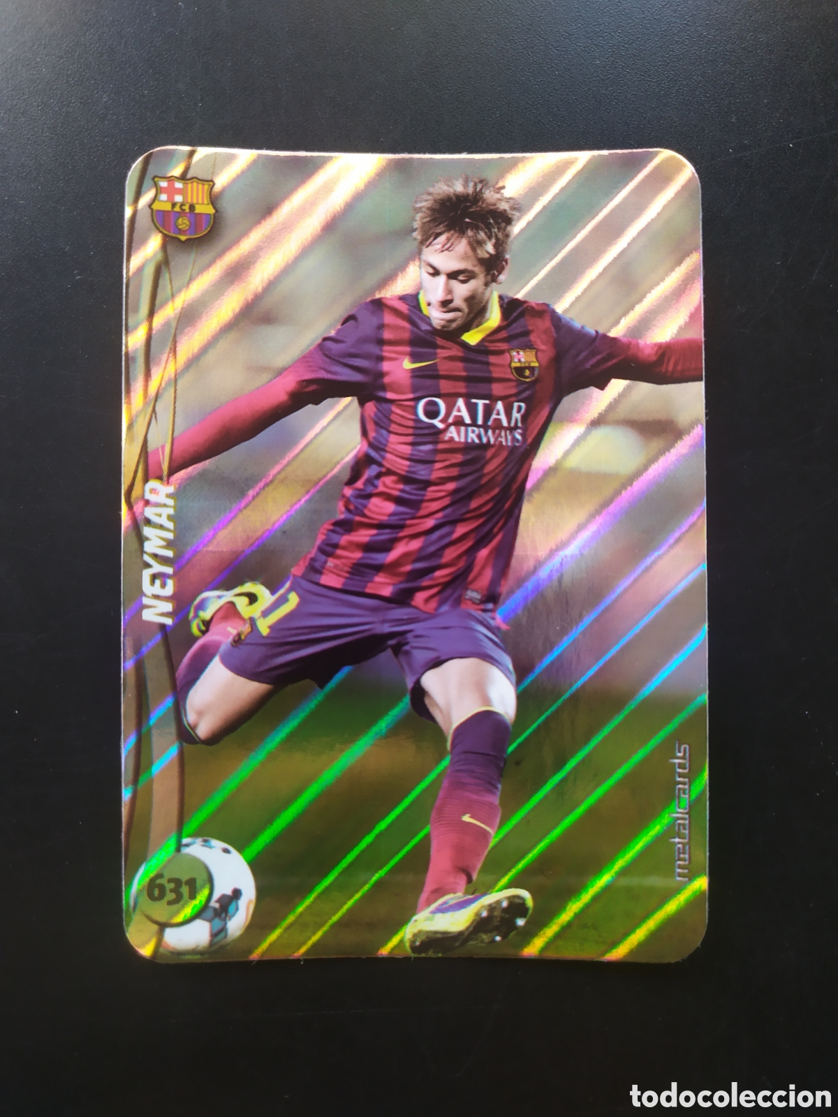 Cromos de F&uacute;tbol: Mundicromo fichas Liga 2014 2015 14 15 Neymar top brillo rayas n&deg; 631 Barcelona