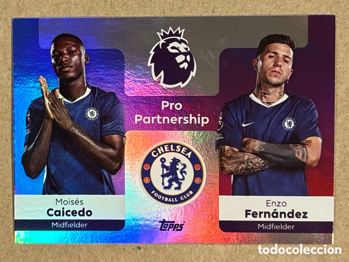 Cromos de F&uacute;tbol: MOISES CAICEDO & ENZO FERN&Aacute;NDEZ (CHELSEA FC). CARTA PRO PARTNESHIP TOPPS PREMIER LEAGUE 25/26. #367