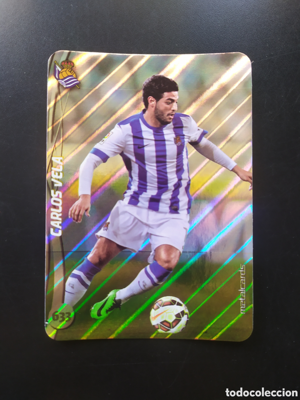 Cromos de F&uacute;tbol: Mundicromo fichas Liga 2014 2015 14 15 Carlos Vela top brillo rayas n&deg; 633 Real Sociedad