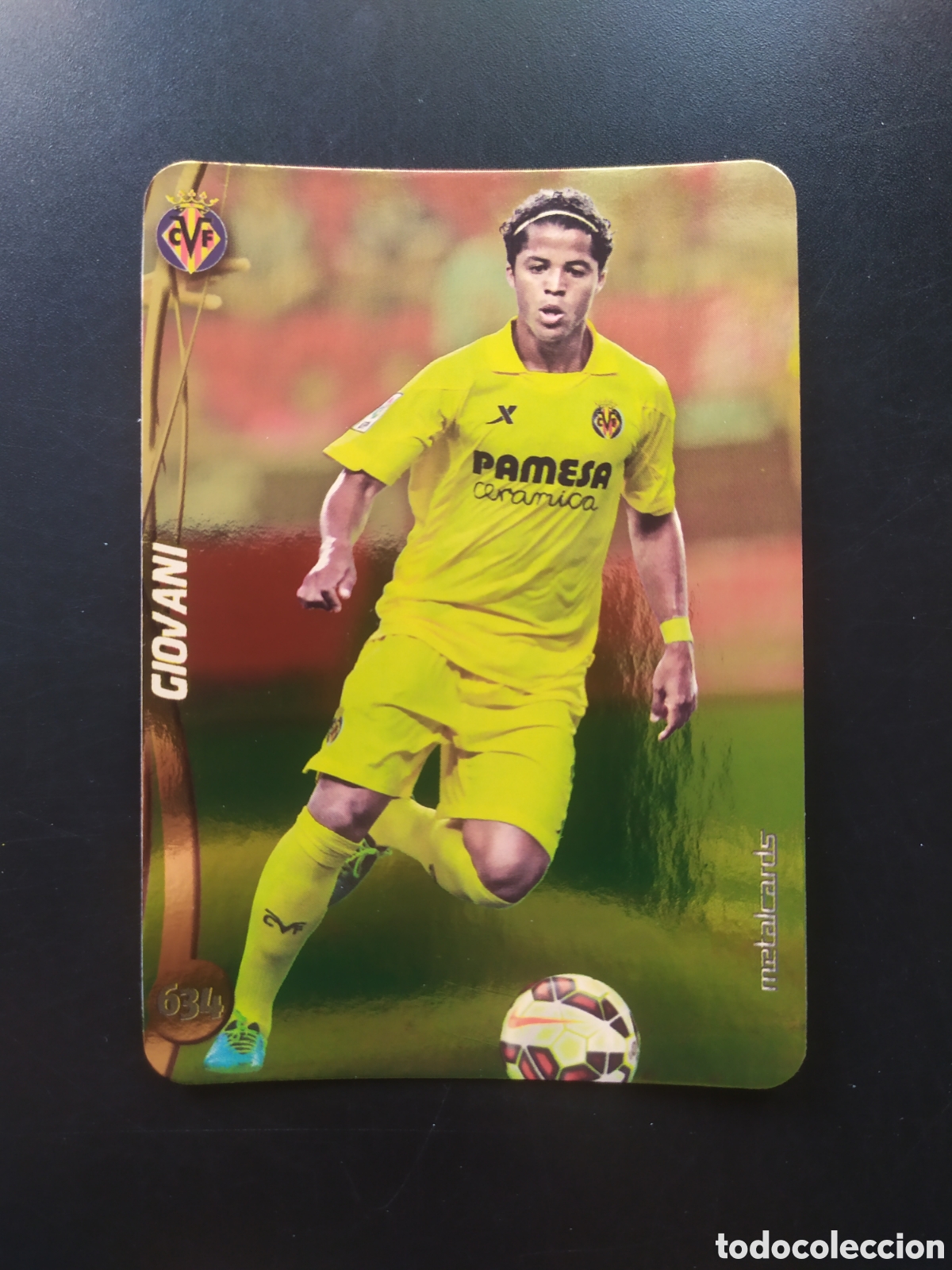 Cromos de F&uacute;tbol: Mundicromo fichas Liga 2014 2015 14 15 Giovani top brillo liso dorado n&deg; 634 Villarreal