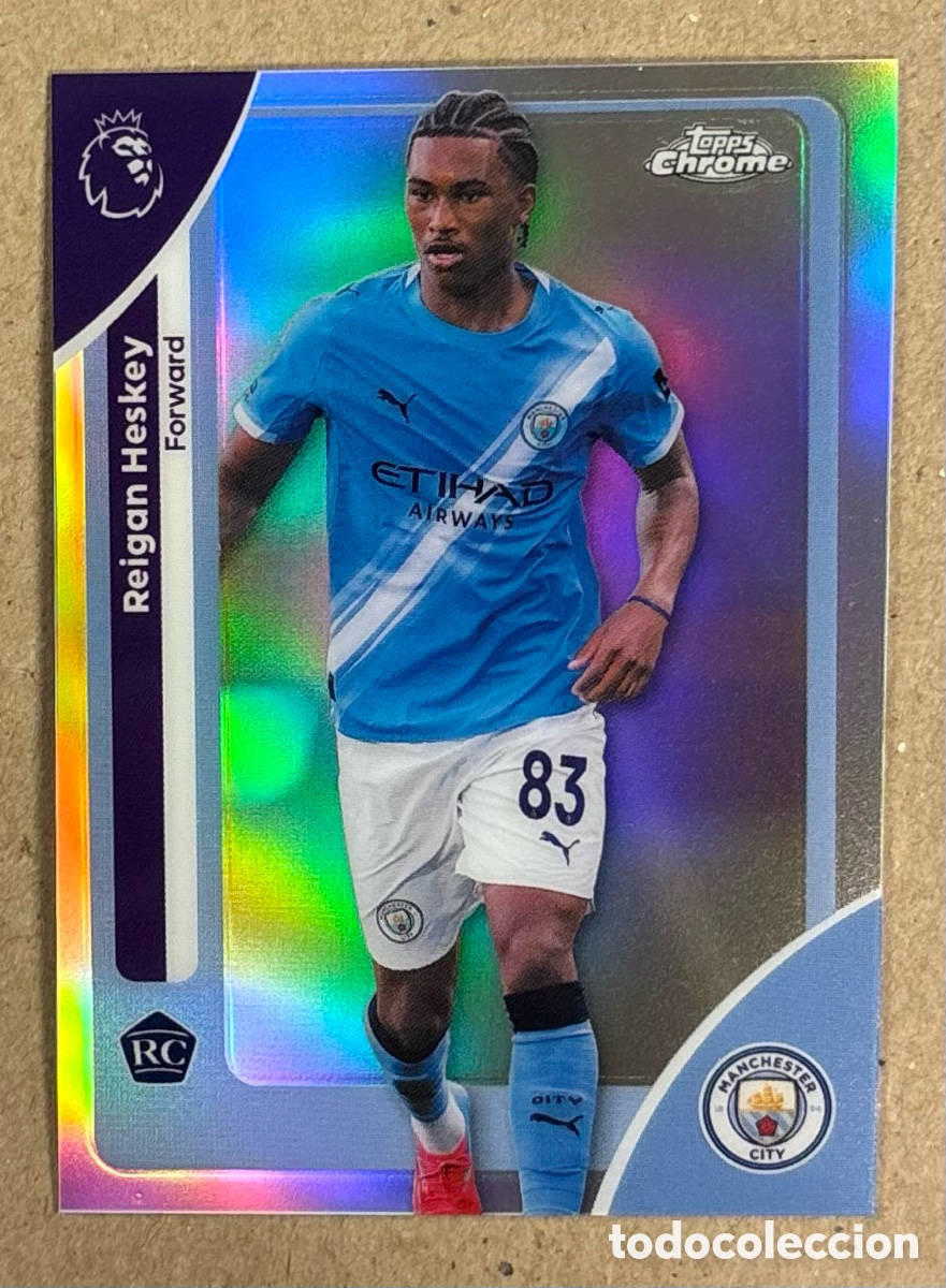 Cromos de F&uacute;tbol: REIGAN HESKEY (M&Aacute;NCHESTER CITY). CARTA ROOKIE CARD TOPPS CHROME PREMIER LEAGUE 25/26. #129.