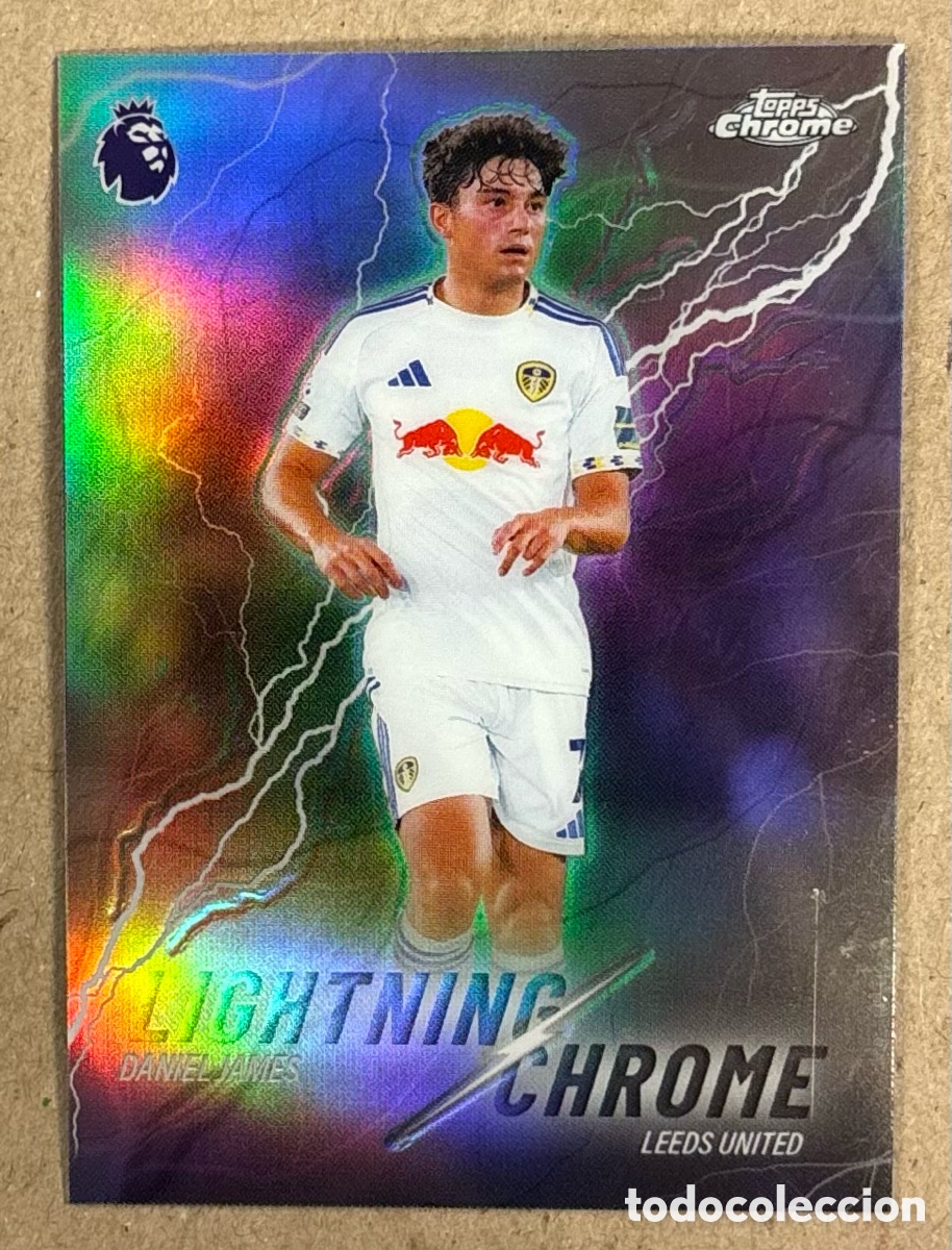 Cromos de F&uacute;tbol: DANIEL JAMES (LEEDS UNITED). CARTA LIGHTNING CHROME TOPPS CHROME PREMIER LEAGUE 25/26. #LC-11