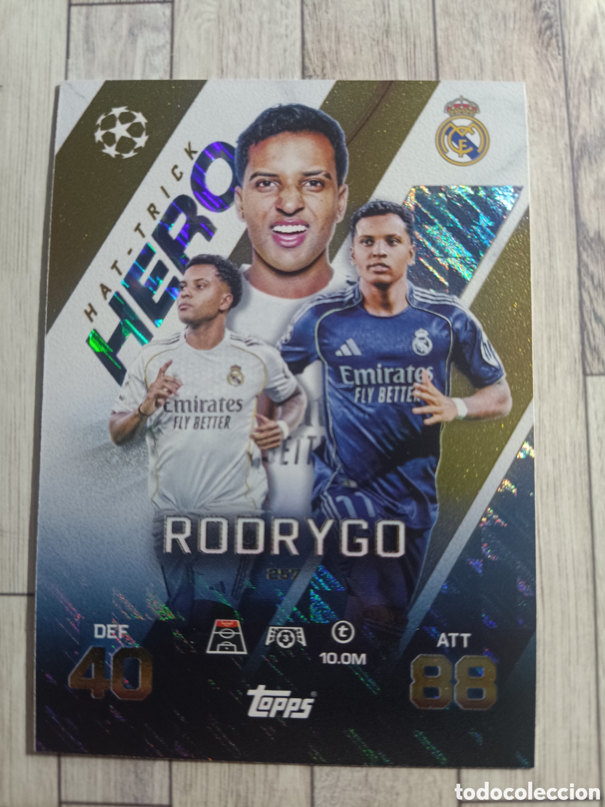 Cartes &agrave; collectionner de Football: 257 RODRYGO HAT TRICK HERO REAL MADRID MATCH ATTAX EXTRA CHAMPIONS 2025 2026 TOPPS 25 26