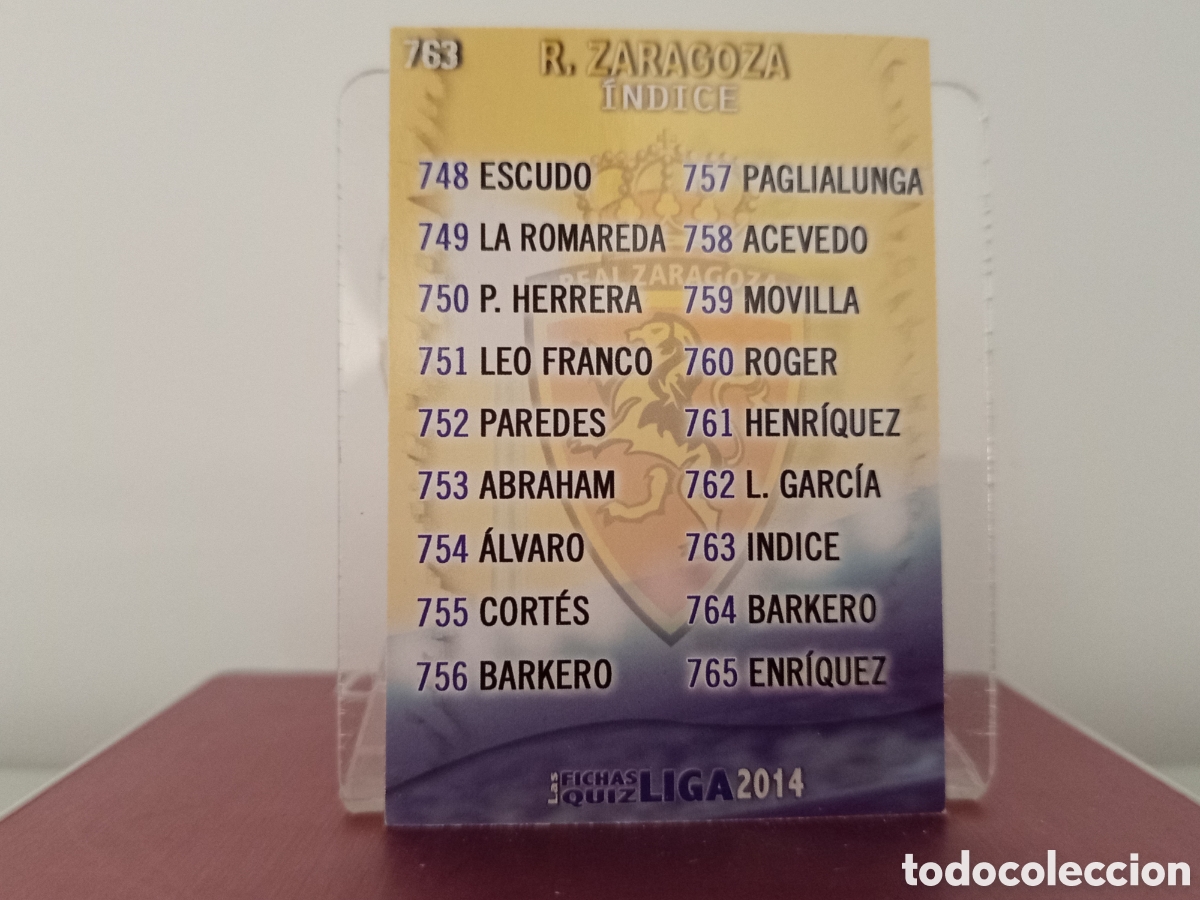 Cromos de F&uacute;tbol: ❇️ CROMO ⚽ &Iacute;NDICE ZARAGOZA 763 FICHAS LIGA 2013 2014 13 14 QUIZ MUNDICROMO ❇️