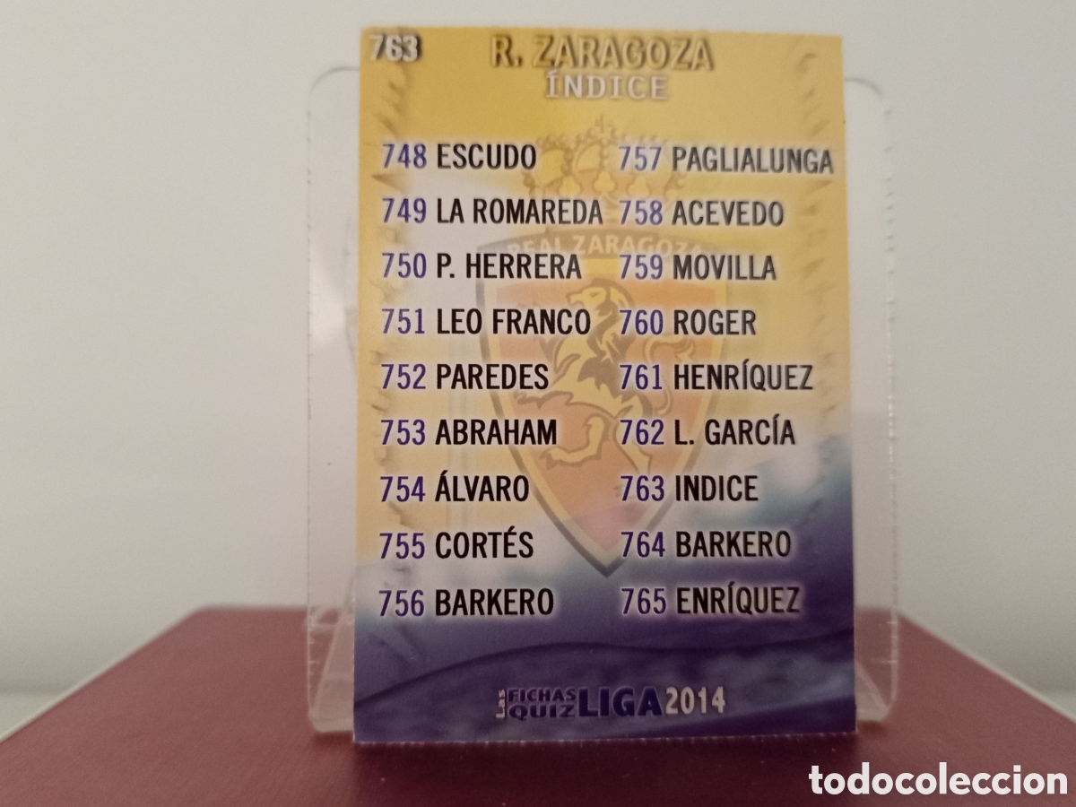 Cromos de F&uacute;tbol: ❇️ CROMO ⚽ &Iacute;NDICE ZARAGOZA 763 FICHAS LIGA 2013 2014 13 14 QUIZ MUNDICROMO ❇️