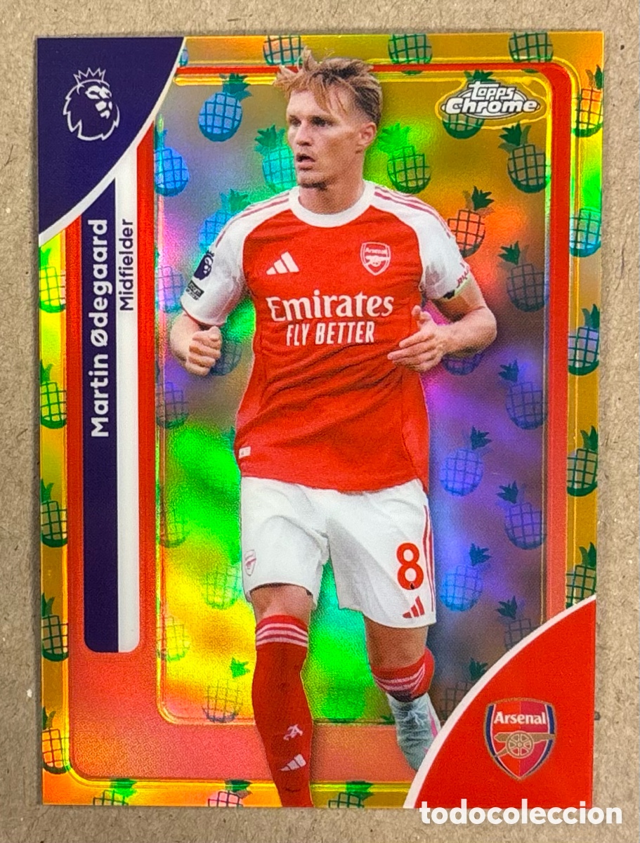 Cromos de F&uacute;tbol: MARTIN &Oslash;DEGAARD (ARSENAL). CARTA PINEAPPLE BLAST TOPPS CHROME PREMIER LEAGUE 25/26. #12.