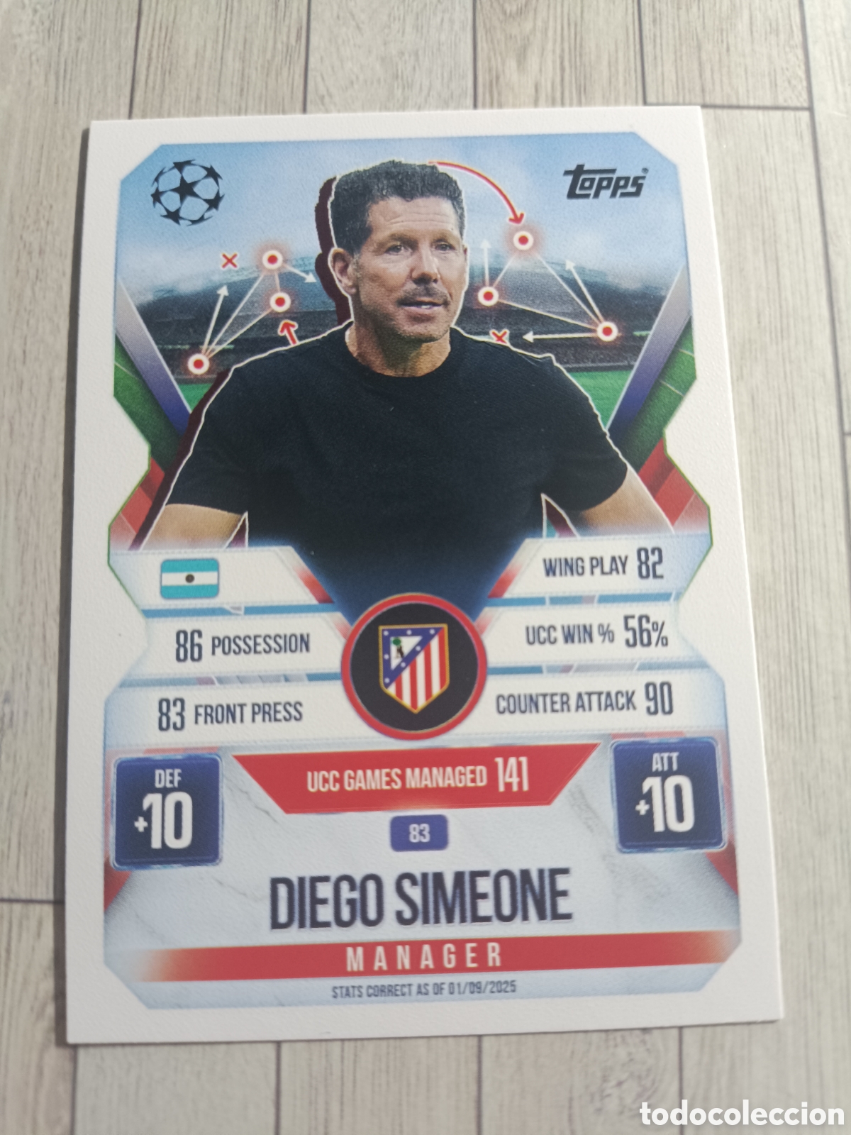 Cromos de F&uacute;tbol: 83 MANAGER DIEGO SIMEONE ATL&Eacute;TICO DE MADRID MATCH ATTAX EXTRA CHAMPIONS 2025 2026 TOPPS 25 26