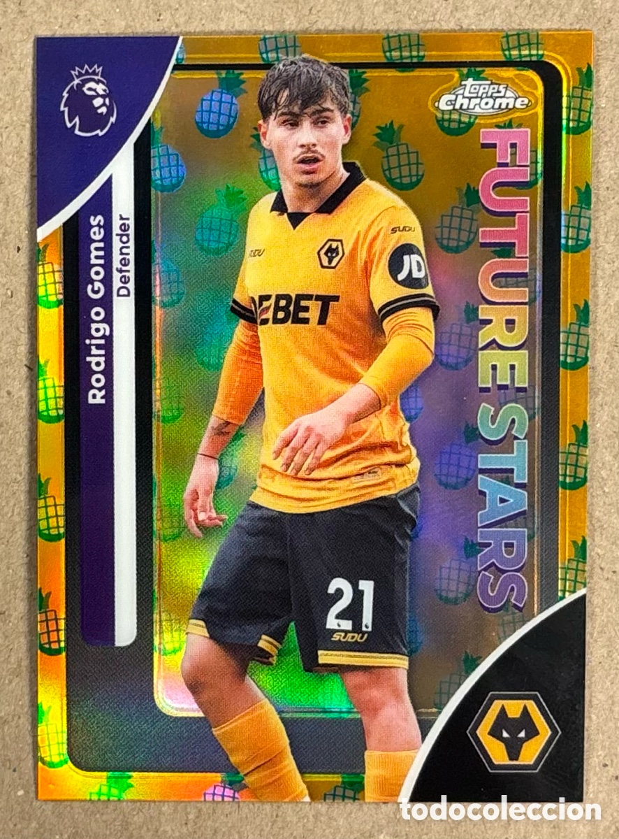 Cromos de F&uacute;tbol: RODRIGO GOMES (WOLVERHPTON WONDERERS). CARTA PINEAPPLE BLAST FUTURE STARS TOPPS CHROME PREMIER LEAGU