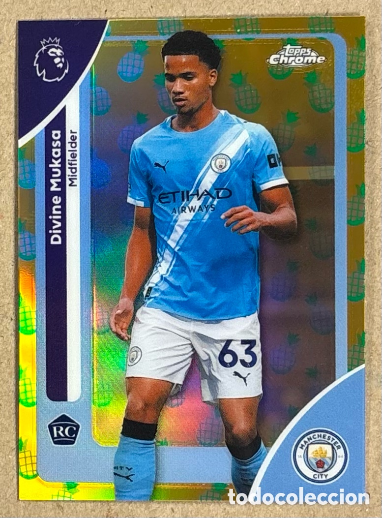 Figurine di Calcio: DIVINE MUKASA (MANCHESTER CITY). CARTA PINEAPPLE BLAST PARALLEL ROOKIE CARD TOPPS CHROME PREMIER LEA