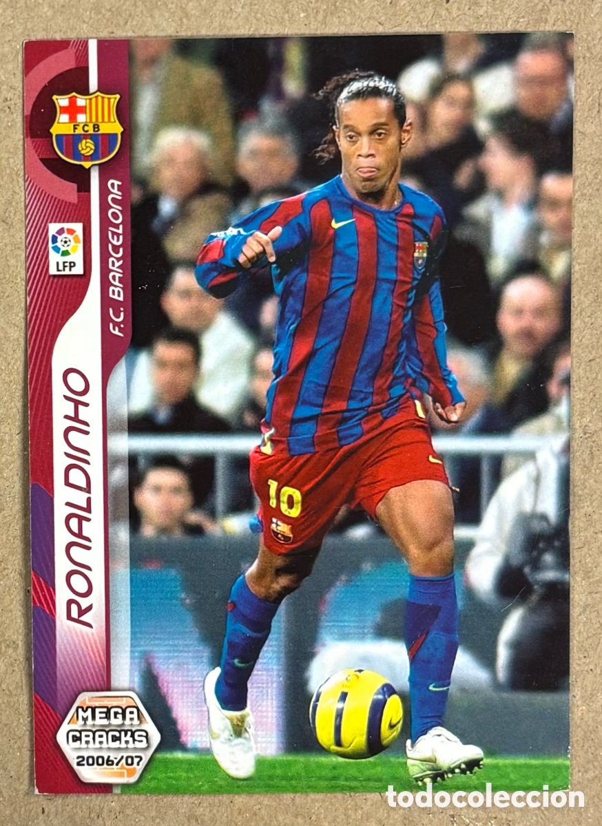 Cromos de F&uacute;tbol: RONALDINHO (F.C. BARCELONA). CARTA PANINI MEGACRACKS 2006-2007 N&deg; 52 (2006-07).