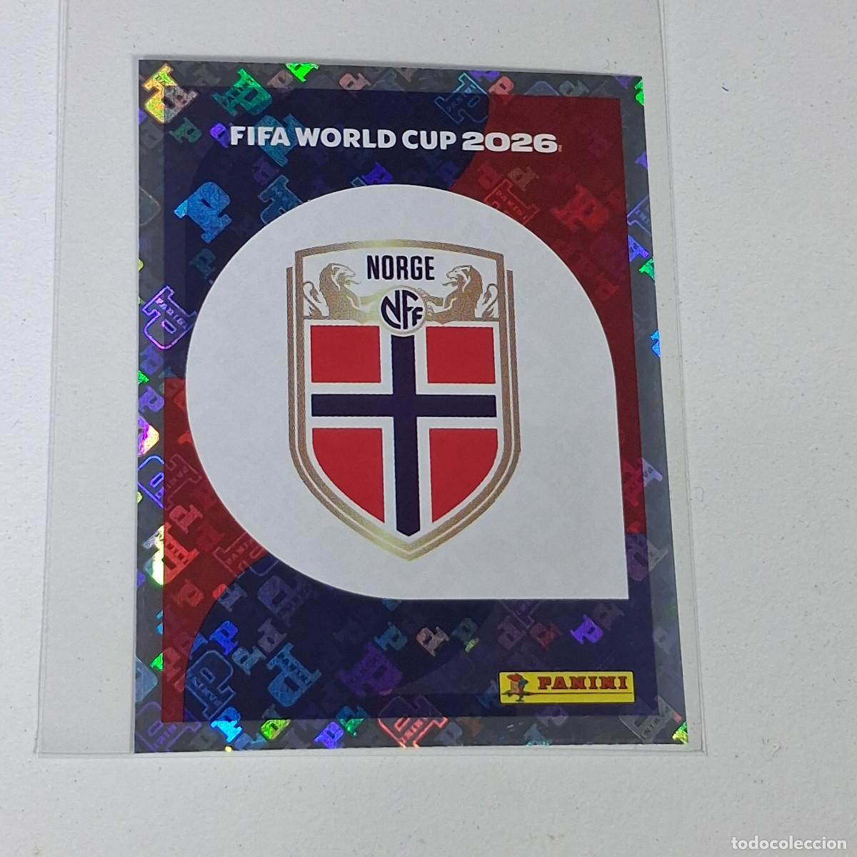 Cromos de F&uacute;tbol: A26 NOR 1 NOR1 ESCUDO BADGE LOGO NORWAY NORUEGA MUNDIAL FIFA WORLD CUP 2026 STICKER PANINI