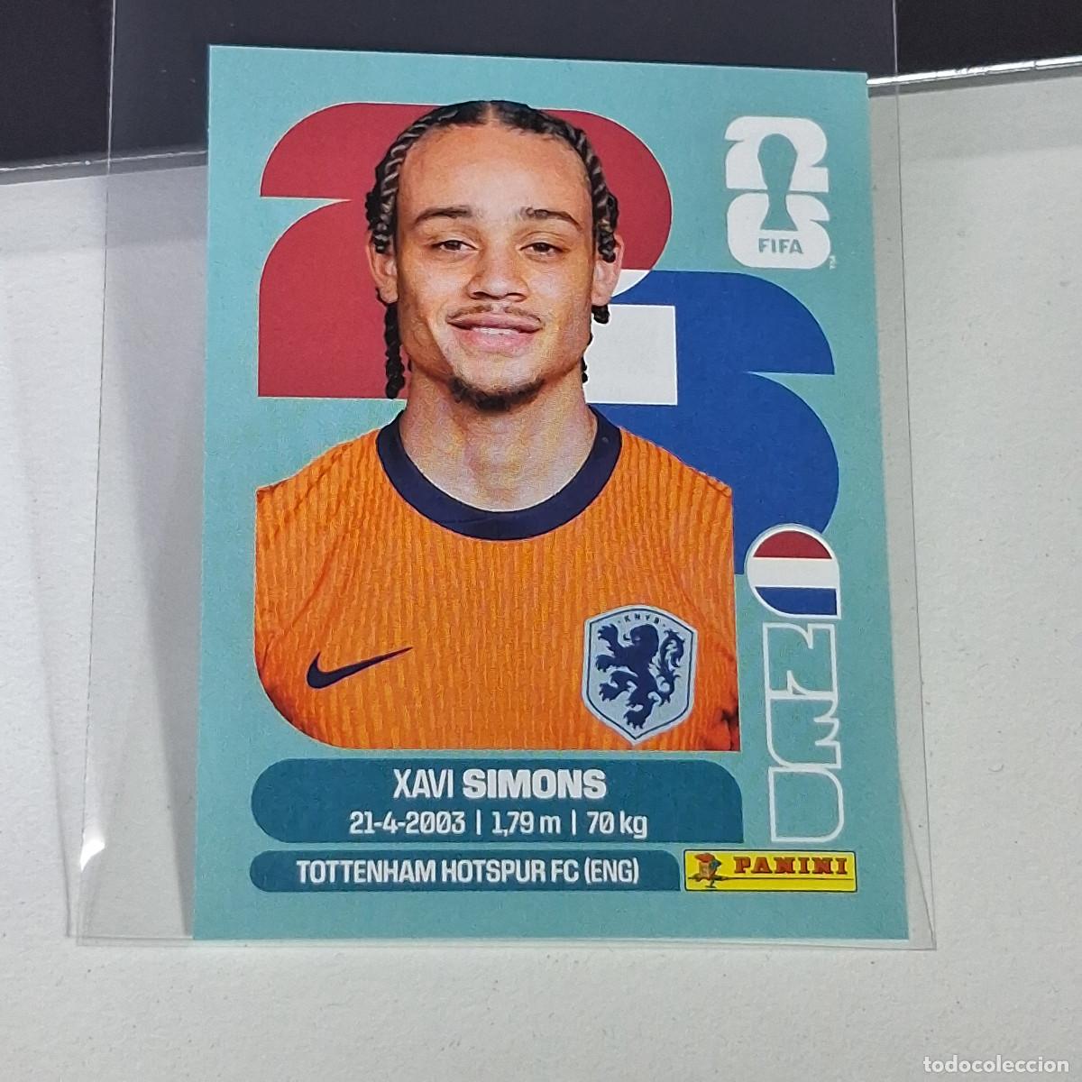 Cromos de F&uacute;tbol: A26 NED 15 NED15 XAVI SIMONS PA&Iacute;SES BAJOS NETHERLANDS MUNDIAL FIFA WORLD CUP 2026 STICKER PANINI
