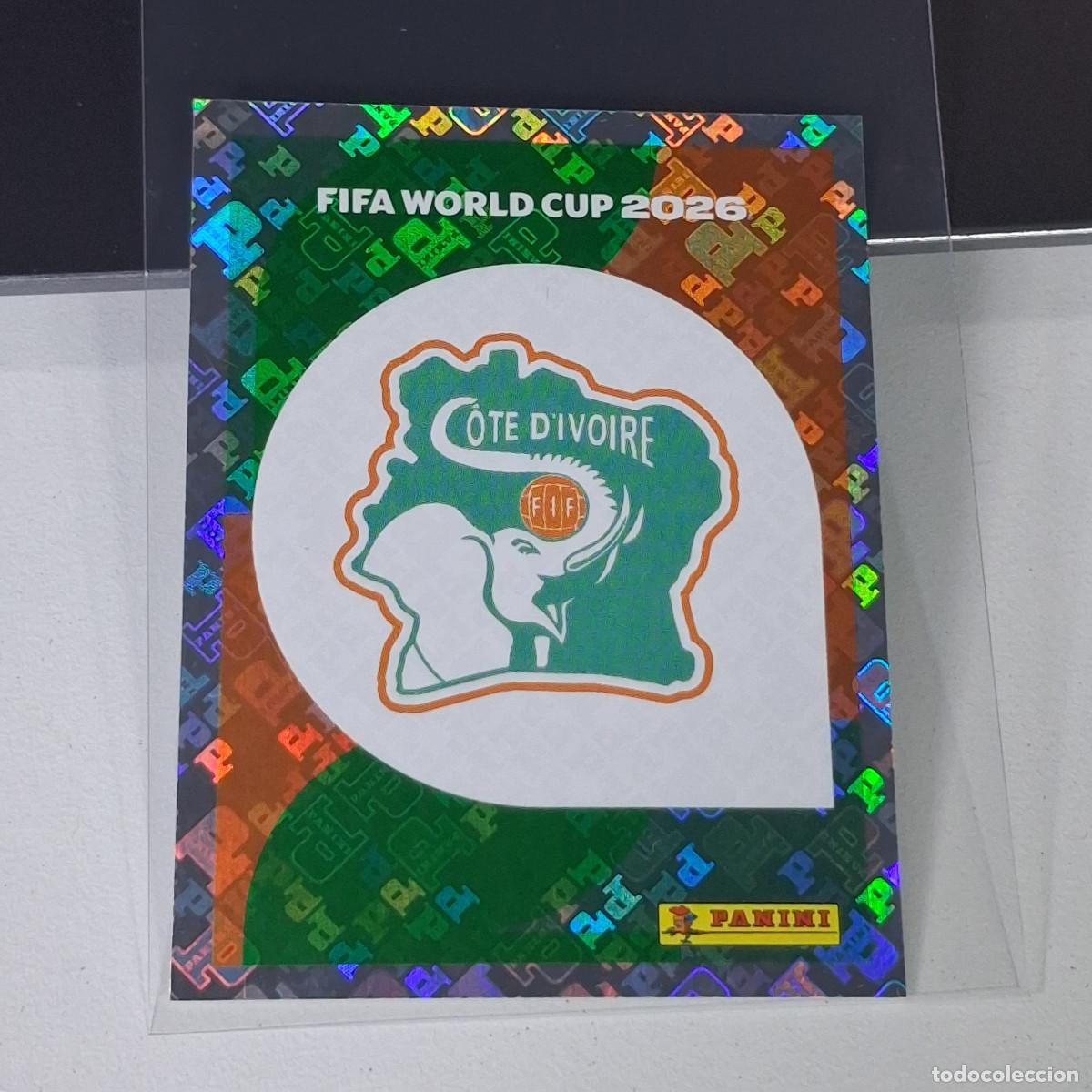 Cromos de F&uacute;tbol: A28 CIV1 CIV 1 ESCUDO LOGO COSTA DE MARFIL IVORY COAST MUNDIAL FIFA WORLD CUP 2026 STICKER PANINI