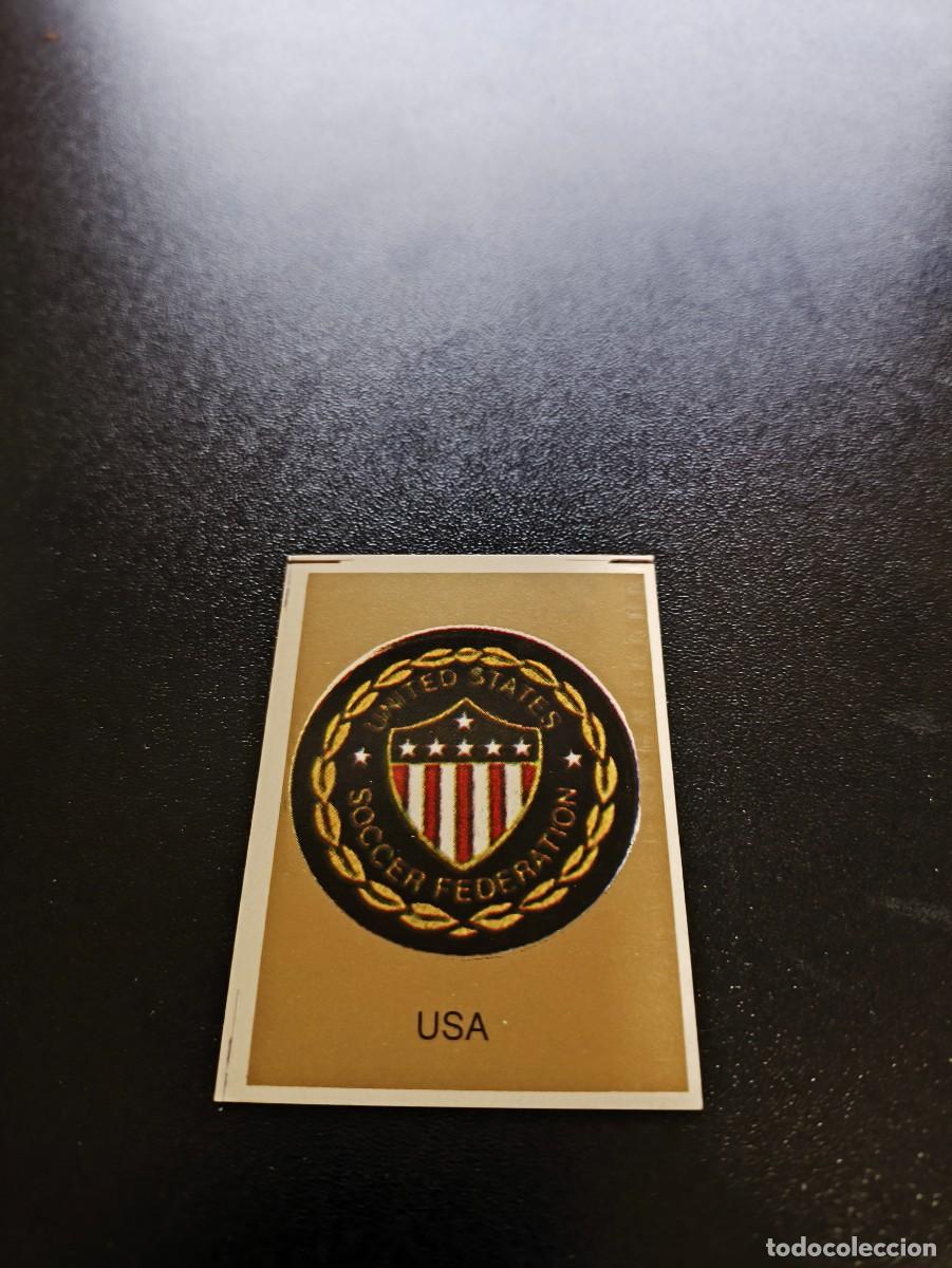 Figurine di Calcio: ESCUDO BADGE ESTADOS UNIDOS USA GOLD REYAUCA MUNDIAL ITALIA 1990 WORLD CUP NO ESTE PANINI
