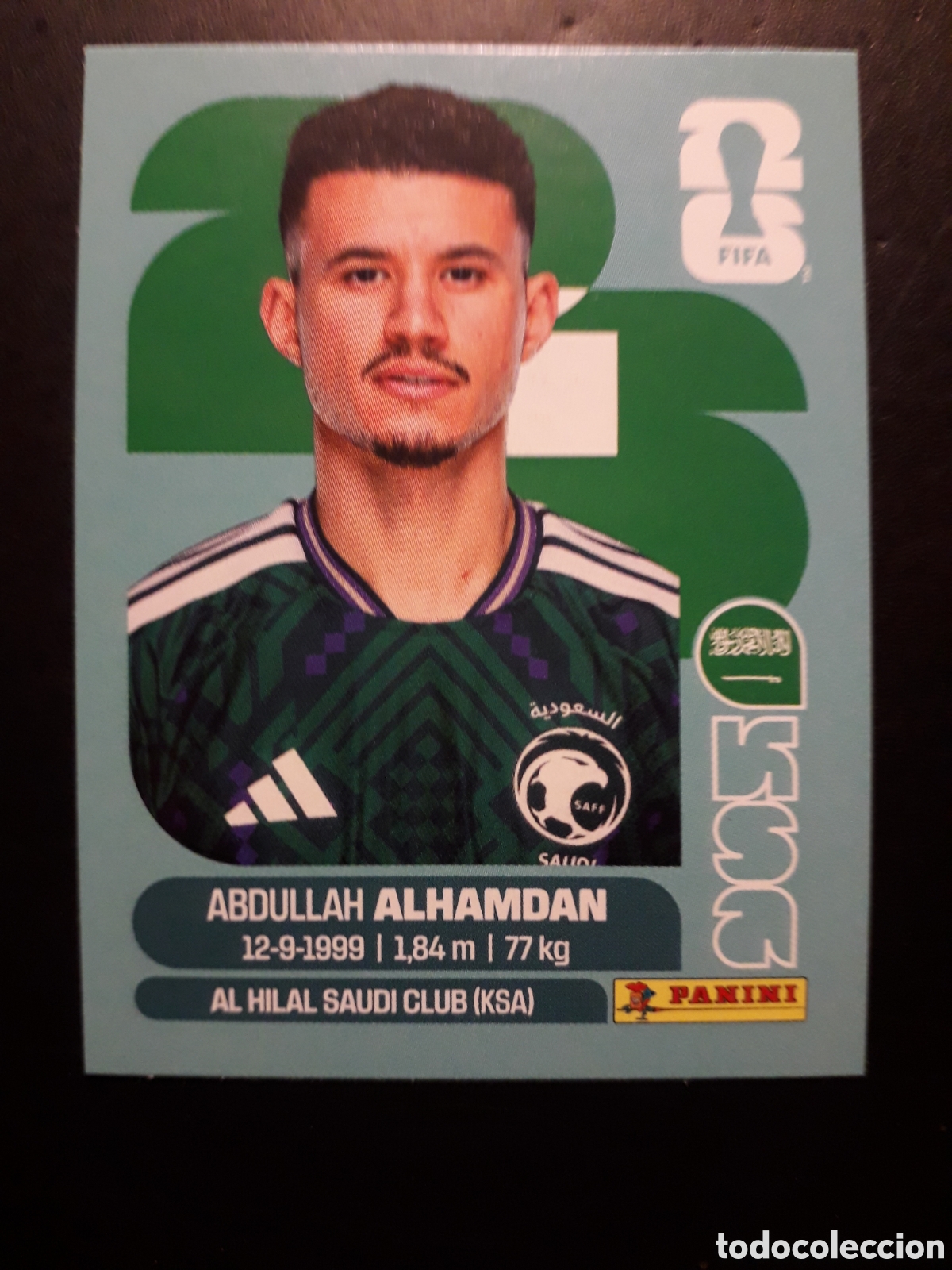 Cromos de F&uacute;tbol: ALHAMDAN ARABIA SAUD&Iacute; KSA 20 MUNDIAL F&Uacute;TBOL 2026 FIFA WORLD CUP PANINI SIN PEGAR PEDIDO M&Iacute;NIMO 3&euro;