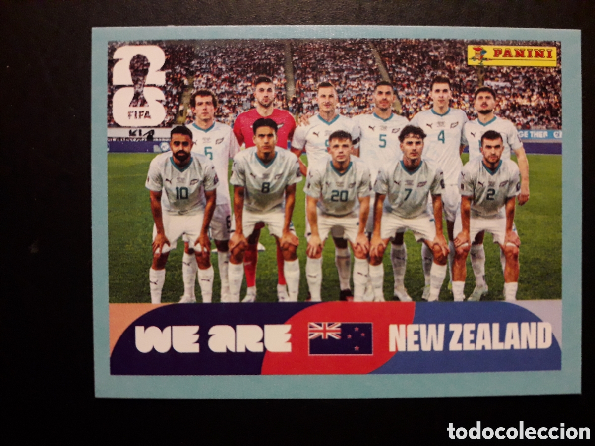 Cromos de F&uacute;tbol: EQUIPO NUEVA ZELANDA NZL 13 MUNDIAL F&Uacute;TBOL 2026 FIFA WORLD CUP PANINI SIN PEGAR PEDIDO M&Iacute;NIMO 3&euro;