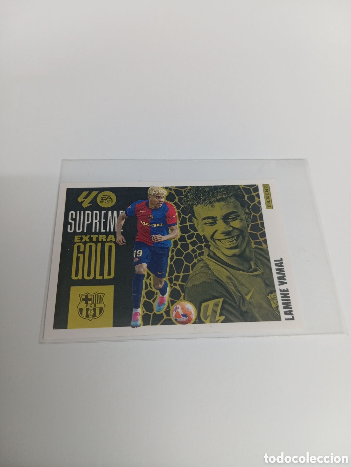 Cromos de F&uacute;tbol: LAMINE YAMAL SUPREME EXTRA GOLD Barcelona Liga Este 2025 2026 Panini 25 26
