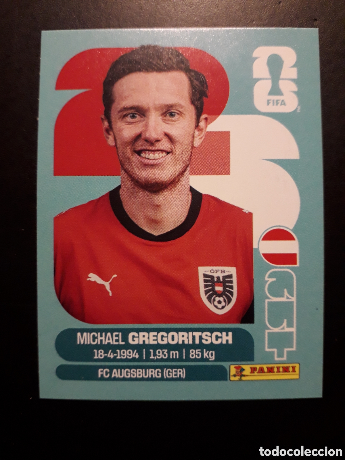 Cromos de F&uacute;tbol: GREGORITSCH AUSTRIA AUT 19 MUNDIAL F&Uacute;TBOL 2026 FIFA WORLD CUP PANINI SIN PEGAR PEDIDO M&Iacute;NIMO 3&euro;