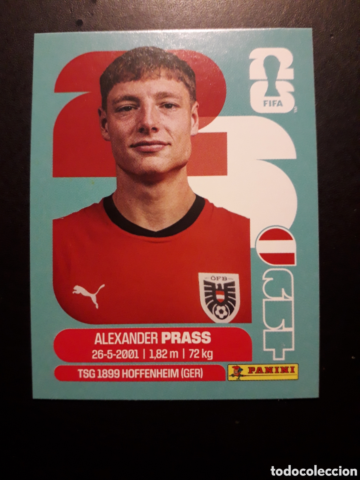 Cromos de F&uacute;tbol: PRASS AUSTRIA AUT 9 MUNDIAL F&Uacute;TBOL 2026 FIFA WORLD CUP PANINI SIN PEGAR PEDIDO M&Iacute;NIMO 3&euro;