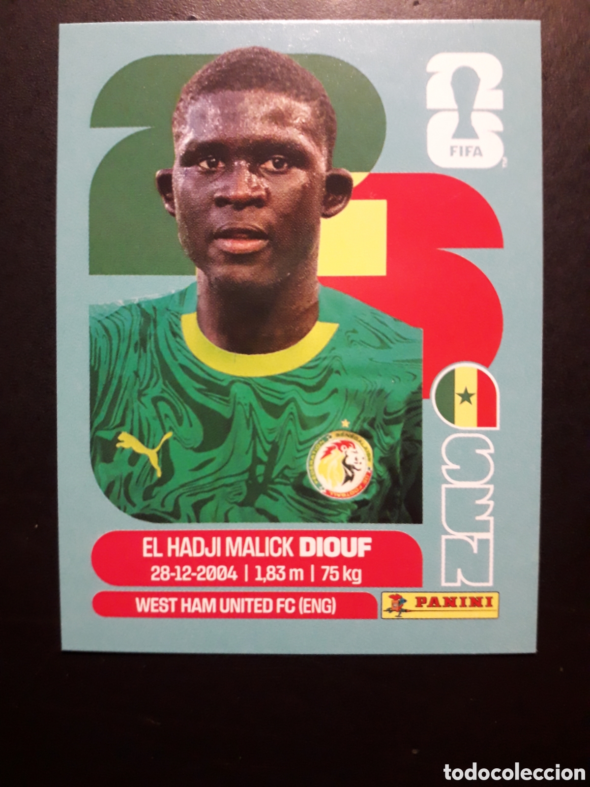 Cromos de F&uacute;tbol: DIOUF SENEGAL SEN 7 MUNDIAL F&Uacute;TBOL 2026 FIFA WORLD CUP PANINI SIN PEGAR PEDIDO M&Iacute;NIMO 3&euro;