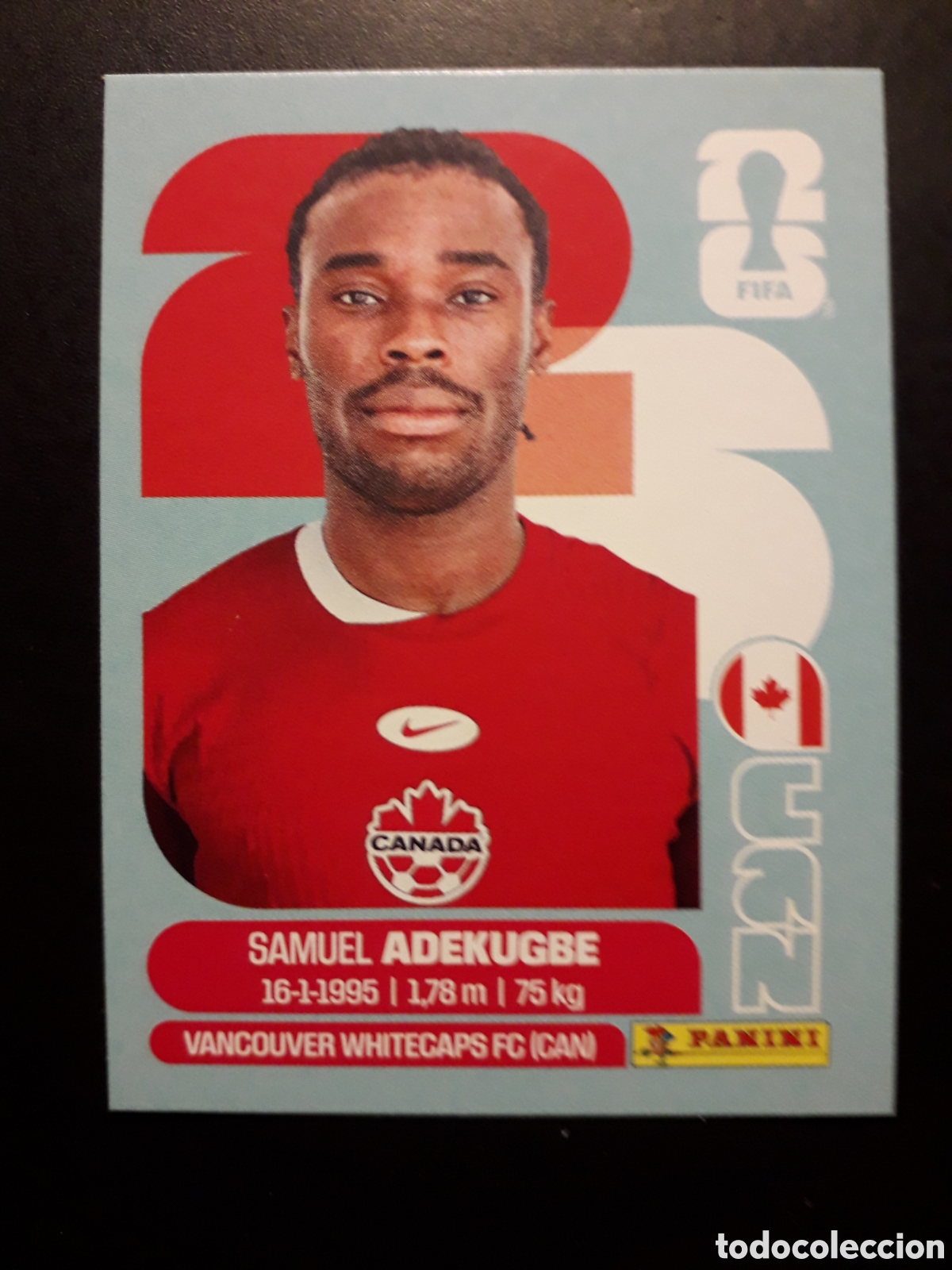 Cromos de F&uacute;tbol: ADEKUGBE CANAD&Aacute; CAN 5 MUNDIAL F&Uacute;TBOL 2026 FIFA WORLD CUP PANINI SIN PEGAR PEDIDO M&Iacute;NIMO 3&euro;