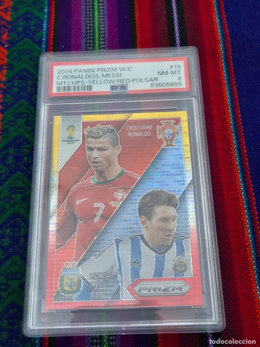 Football Stickers: COLECCI&Oacute;N PRIZM FIFA WORLD CUP BRASIL 2014 CRISTIANO RONALDO VS MESSI 19 GRADEADO PSA CERTIFICADO 8