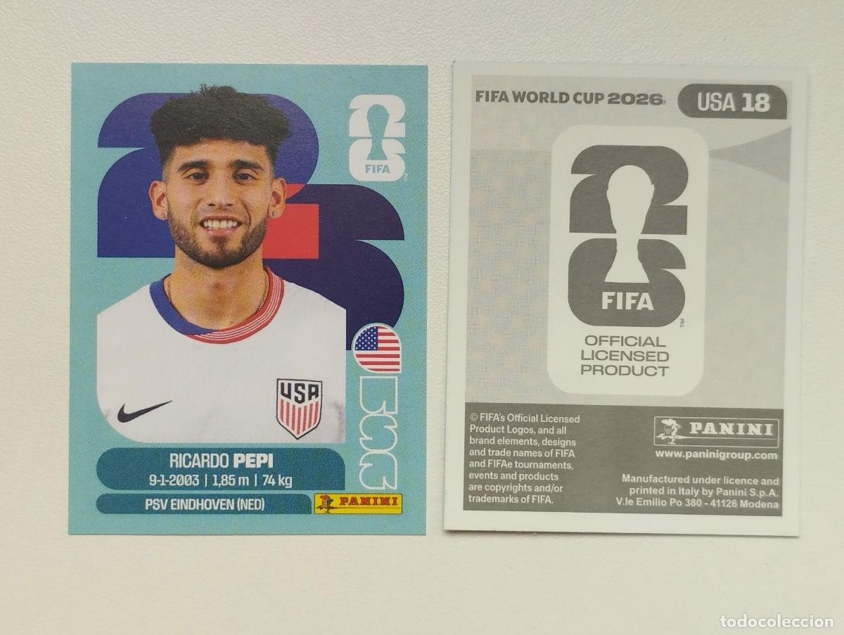 Cromos de F&uacute;tbol: CROMO STICKER WORLD CUP 2026 MUNDIAL 26 PANINI USA ESTADOS UNIDOS USA18 USA 18 RICARDO PEPI