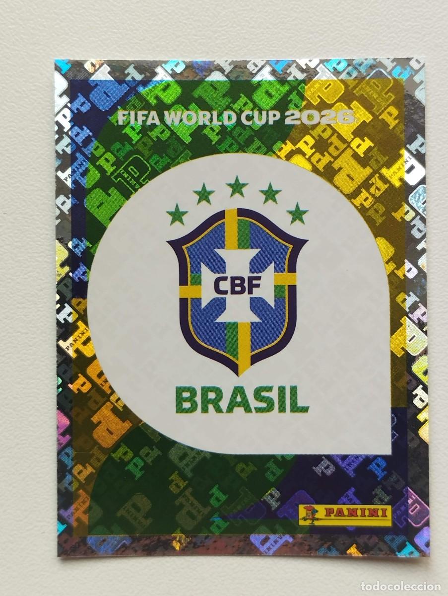 Cromos de F&uacute;tbol: CROMO STICKER WORLD CUP 2026 MUNDIAL 26 PANINI BRASIL BRA1 BRA 1 ESCUDO