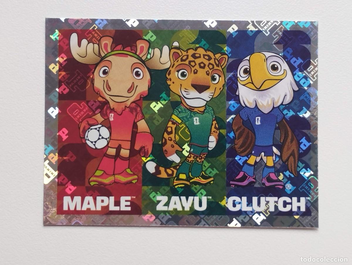 Cromos de F&uacute;tbol: CROMO STICKER WORLD CUP 2026 MUNDIAL 26 PANINI FIFA MUSEUM FWC3 FWC 3 MASCOTAS MAPLE ZAYU CLUTCH