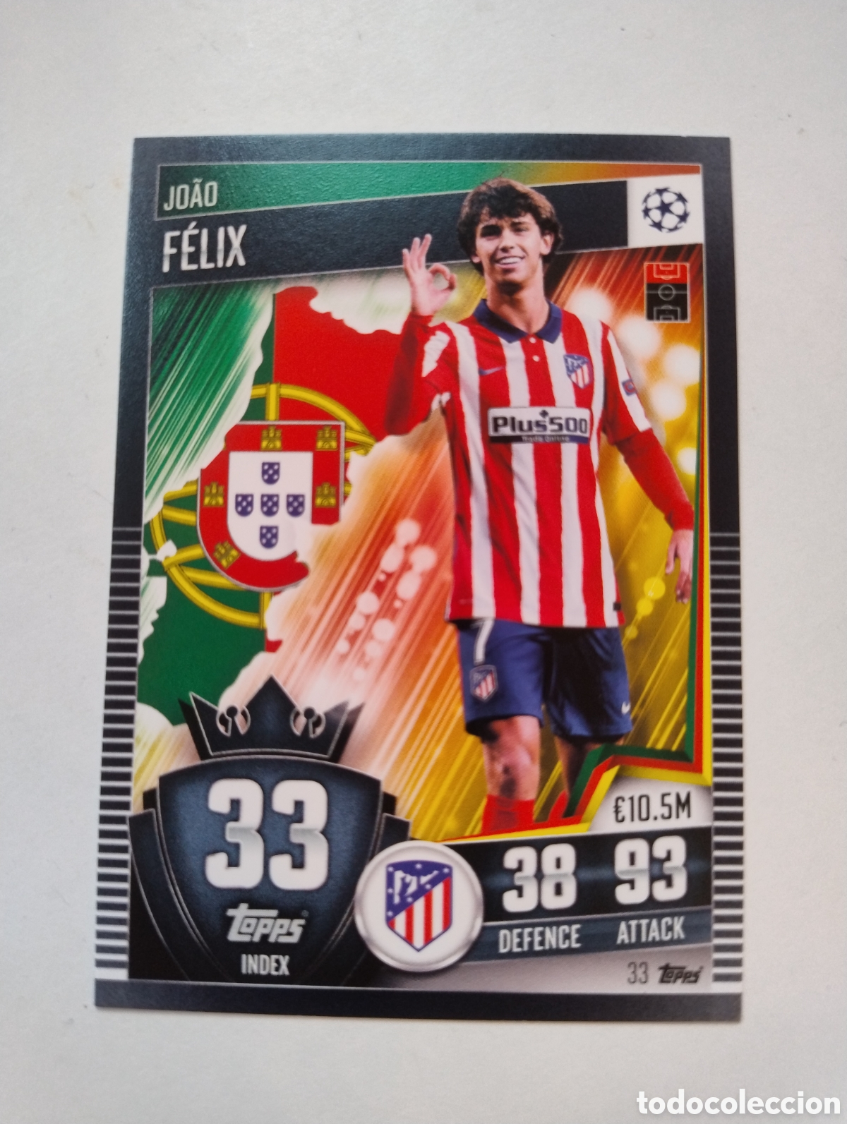 Cromos de F&uacute;tbol: 33 - Joao F&eacute;lix - Atl&eacute;tico de Madrid - Topps Match Attax 101 2020 - 2021