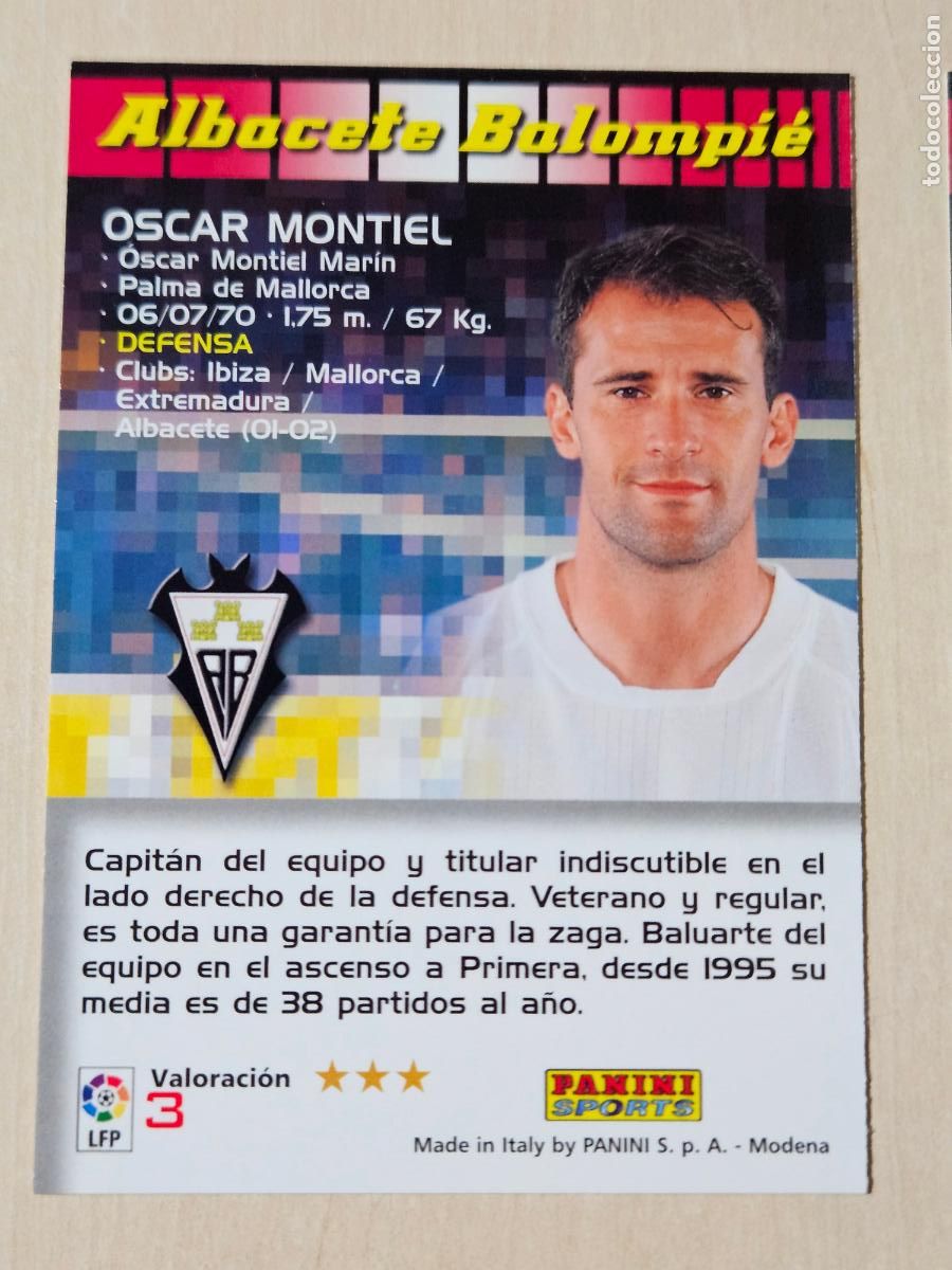 Cromos de F&uacute;tbol: CROMO N&ordm; 3 OSCAR MONTIEL - MEGACRACKS 2004 05 - ALBACETE