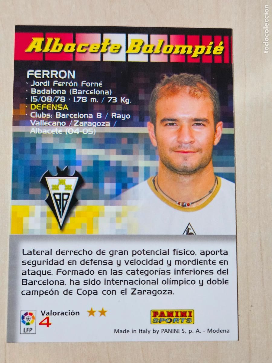 Cromos de F&uacute;tbol: CROMO N&ordm; 4 FERRON - MEGACRACKS 2004 05 - ALBACETE