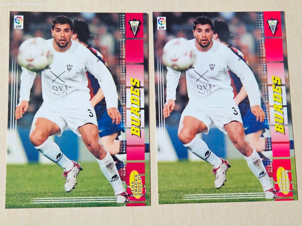 Cromos de F&uacute;tbol: CROMO N&ordm; 7 BUADES - MEGACRACKS 2004 05 - ALBACETE - DOBLE VERSION LOGO DE MEGAS EN NEGRITA Y GRIS